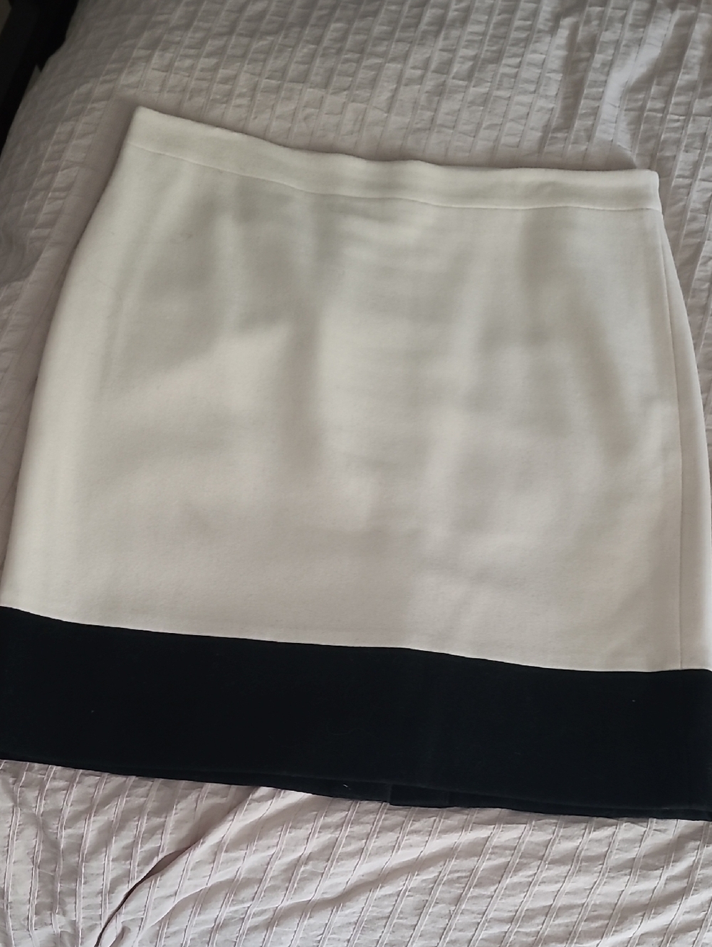 J. Crew Cream/Black Colorblock Pencil Skirt